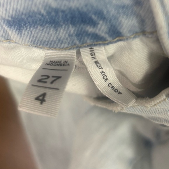 LOFT High Waist Kick Crop Distressed Hem Jeans - Picture 8 of 8